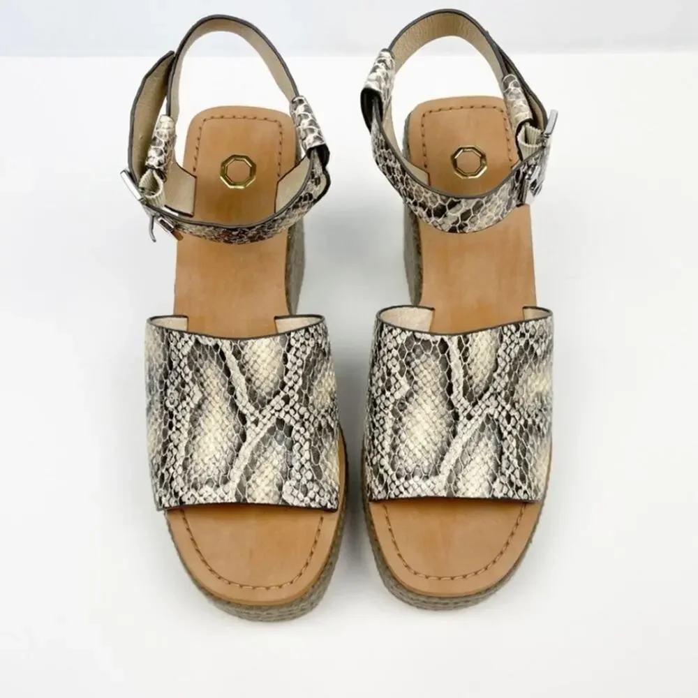 Louise Et Cie Paley Snakeskin Platform Wedge‎ Espadrille Sandals size 42 10 us